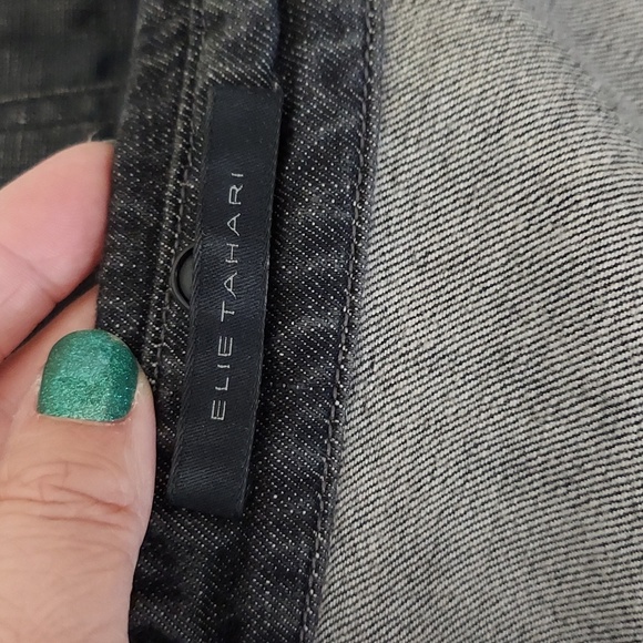 Black denim Ellie Tahari jacket - Picture 6 of 7